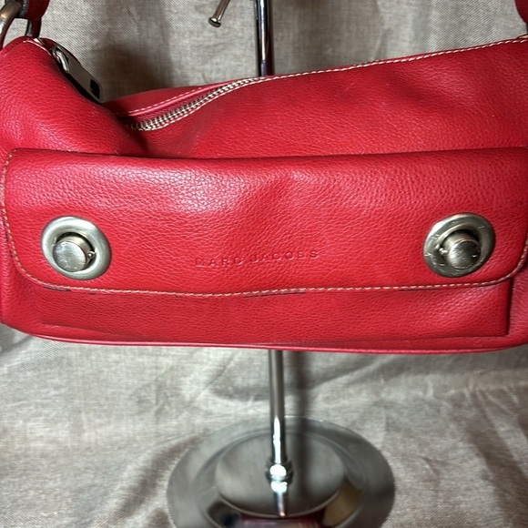 🔥 SALE! MARC JACOBS Red Leather Shoulder Bag Preppy - Picture 3 of 14